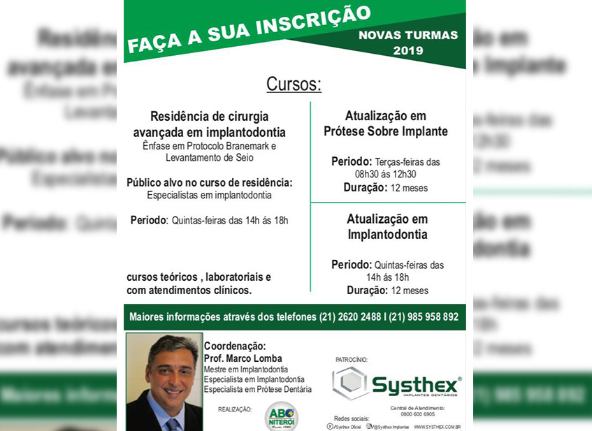 Curso de Atualização em Prótese Sobre Implantes 2019
